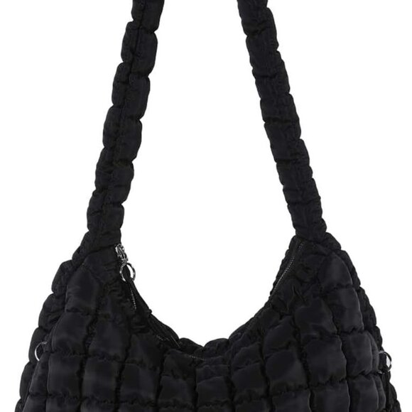Nylon Quilted Tote Bag Large Capacity Crossbody Women Lightweight Durable - Picture 1 of 7